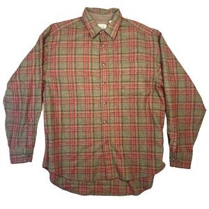 VTG 90s Gap Mens Shirt Wool Flannel Plaid Checker Tag M Fits Sz L Button Down